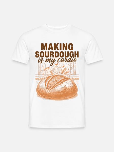 Sauerteig machen ist mein Cardio-Brot - Männer T-Shirt - Weiß