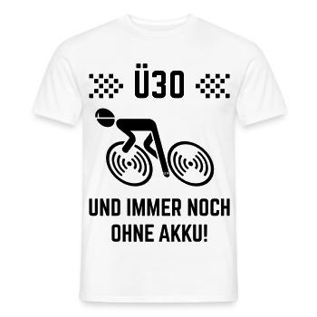 Ü30 Und Immer Noch Ohne Akku! (Fahrrad Rennrad B) - Männer T-Shirt - Weiß - Vorne - AI Model Male 178 dark (178cm)