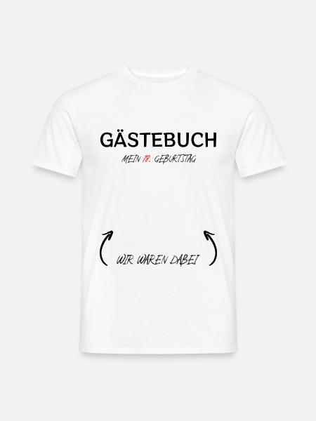 18. Geburtstag Gästebuch - Männer T-Shirt - Weiß