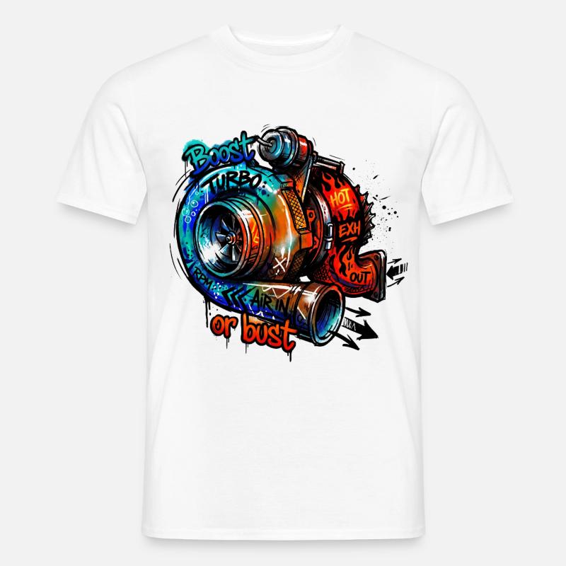 Turbo-Boost oder Bust - Männer T-Shirt - Weiß