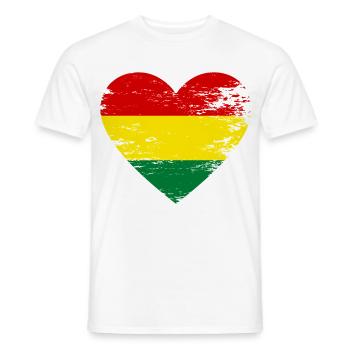 Bolivia flag heart used - Men's T-Shirt - white - Front - AI Model Male 178 dark (178cm)