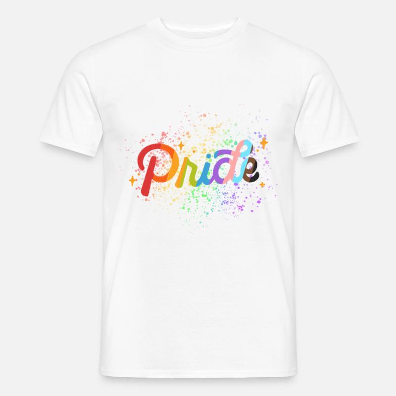 Pridemix Farbspritzer - Männer T-Shirt - Weiß