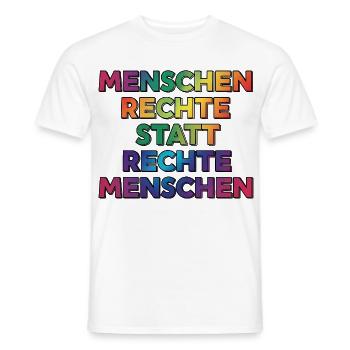 Cooles Regenbogen Motiv gegen Rechts & Fans - Männer T-Shirt - Weiß - Vorne - AI Model Male 178 dark (178cm)