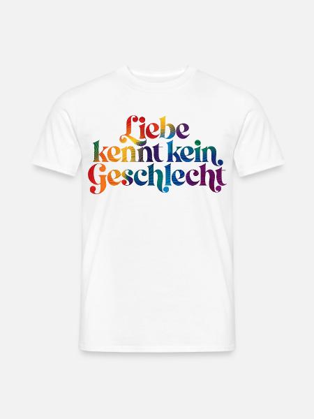 Buntes LGBT Motiv Liebe kennt kein Geschlecht - Männer T-Shirt - Weiß