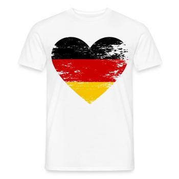 Drapeau de l’Allemagne Coeur - T-shirt homme - blanc - Devant - AI Model Male 178 dark (178cm)