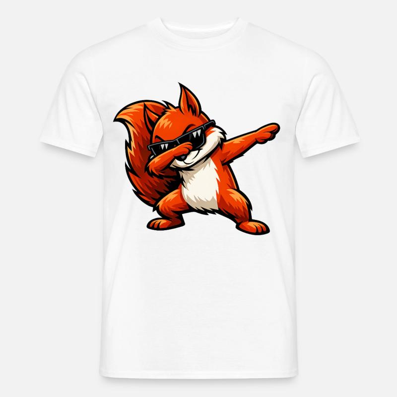 Dabbing Rotes Eichhörnchen - Männer T-Shirt - Weiß