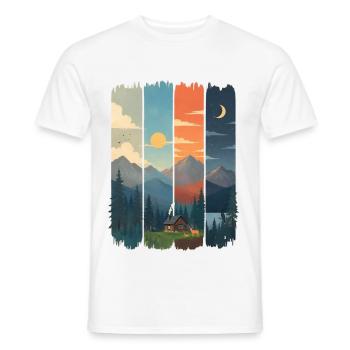 Horizonte in vier Gebirgstafeln - Männer T-Shirt - Weiß - Vorne - AI Model Male 178 dark (178cm)