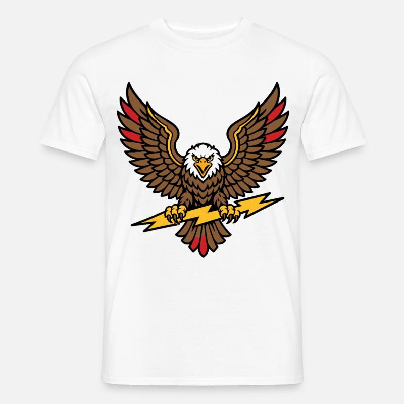 Alter-Schule-Tattoo-Stil Lightning Eagle - Männer T-Shirt - Weiß