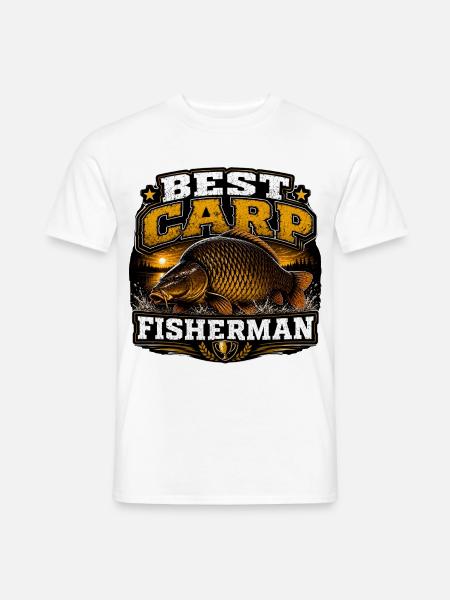 Bestes Design für Karpfenfischer - Männer T-Shirt - Weiß