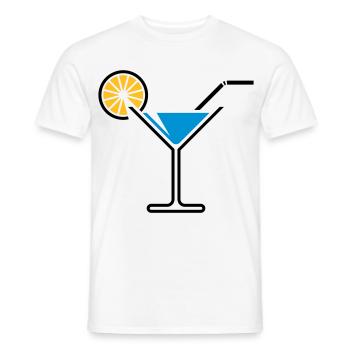 Cocktail / Cocktail Glass / Martini + (Light Blue) - Men's T-Shirt - white - Front - AI Model Male 178 dark (178cm)