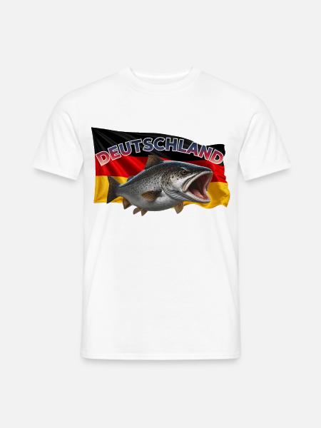 Forelle Angeln Deutschland - Fisch Motiv - Männer T-Shirt - Weiß