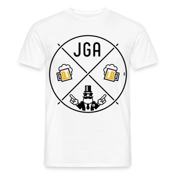 JGA Bräutigam Handzeichen Bier Kreis Symbol POS 2C - Männer T-Shirt - Weiß - Vorne - AI Model Male 178 dark (178cm)