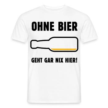 Ohne Bier Geht Gar Nix Hier! (Bierchen / POS 2C) - Männer T-Shirt - Weiß - Vorne - AI Model Male 178 dark (178cm)