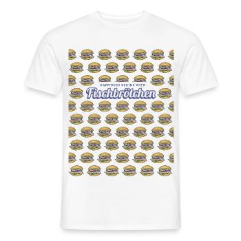 Fischbrötchen mit Matjes oder Bismarckhering - Männer T-Shirt - Weiß - Vorne - AI Model Male 178 dark (178cm)