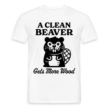 Un castor propre obtient plus de bois - T-shirt homme - blanc - Devant - AI Model Male 178 dark (178cm)
