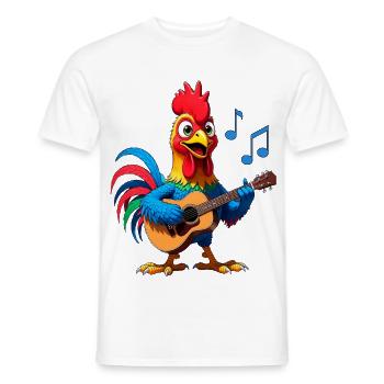 Hahn on the guitar - Men's T-Shirt - white - Front - AI Model Male 178 dark (178cm)