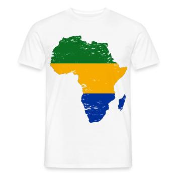 Gabon_Flagge_Afrika_used - Männer T-Shirt - Weiß - Vorne - AI Model Male 178 dark (178cm)