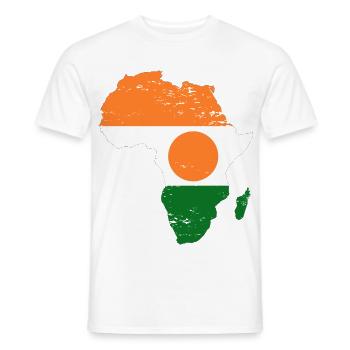 Niger_Flagge_Afrika_used - Men's T-Shirt - white - Front - AI Model Male 178 dark (178cm)