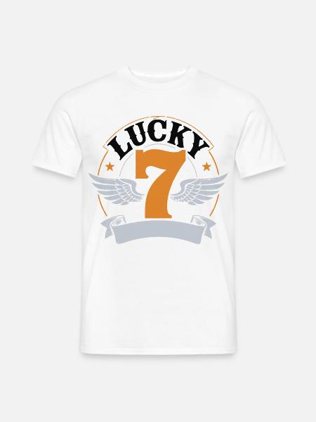 Lucky 7 – Customizable biker design - Men's T-Shirt - white