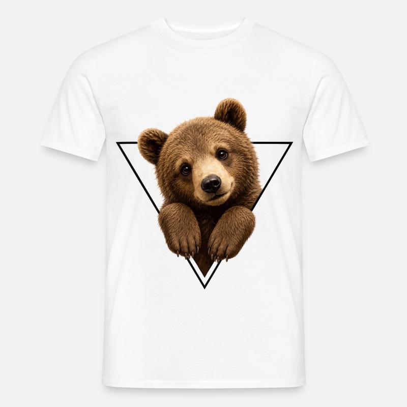 Bear cub in triangle - Men’s T-shirt - white