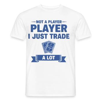Ich bin kein Spieler, ich tausche einfach viel Sammelkarte - Männer T-Shirt - Weiß - Vorne - AI Model Male 178 dark (178cm)