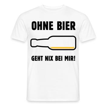 Ohne Bier Geht Nix Bei Mir! (Bierchen / POS 3C) - Männer T-Shirt - Weiß - Vorne - AI Model Male 178 dark (178cm)