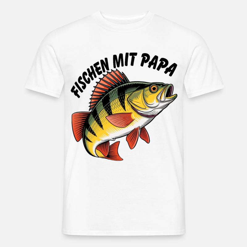 Fischen mit Papa - Männer T-Shirt - Weiß