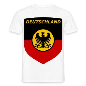 Deutschland Schildflagge mit Adler - Männer T-Shirt - Weiß - Vorne - AI Model Male 178 dark (178cm)