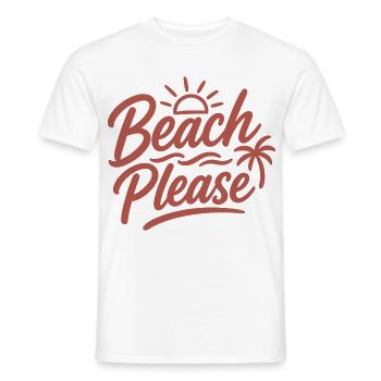 Beach Please Sunset Palm - Men's T-Shirt - white - Front - AI Model Male 178 dark (178cm)