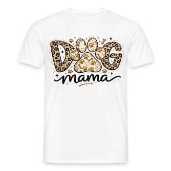 Hund Mama Leopard | Hund und Mama Humorgeschenk - Männer T-Shirt - Weiß - Vorne - AI Model Male 178 dark (178cm)