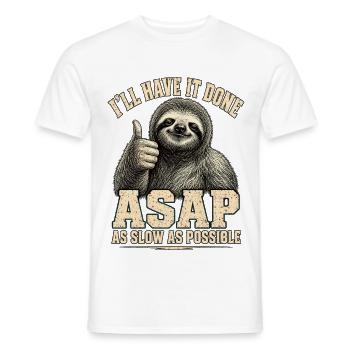 Sloth ASAP As Slow As Possible Shirt - Men's T-Shirt - white - Front - AI Model Male 178 dark (178cm)
