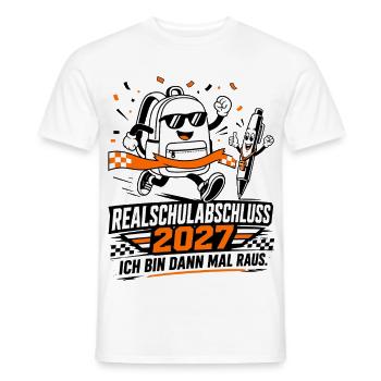 Realschulabschluss 2027, ich bin dann mal raus. - Männer T-Shirt - Weiß - Vorne - AI Model Male 178 dark (178cm)