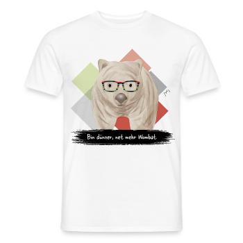 JvG Wombat "Bin dünner, net mehr Wombat." - Männer T-Shirt - Weiß - Vorne - AI Model Male 178 dark (178cm)