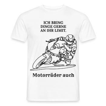 Motorradspruch - Männer T-Shirt - Weiß - Vorne - AI Model Male 178 dark (178cm)