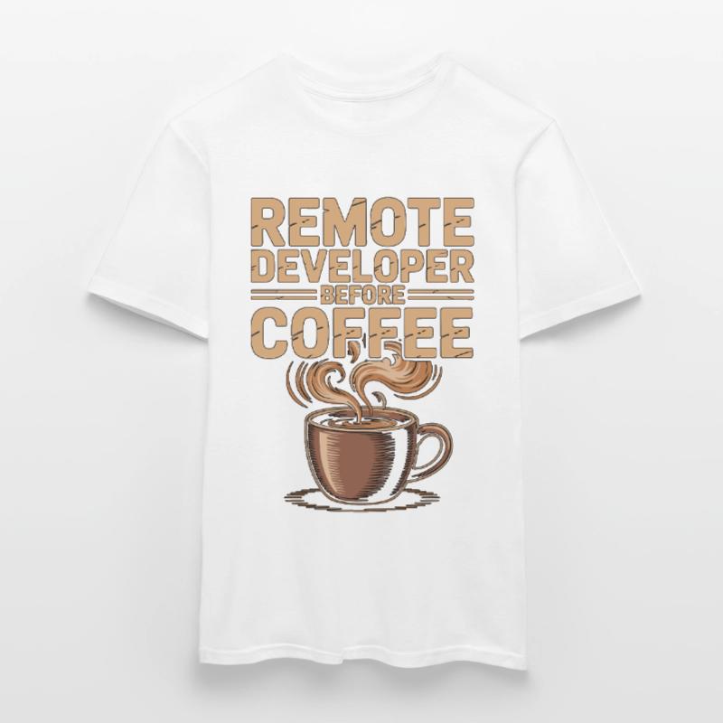 Remote Developer Before Remote Coder Coffee Lover Männer T-Shirt