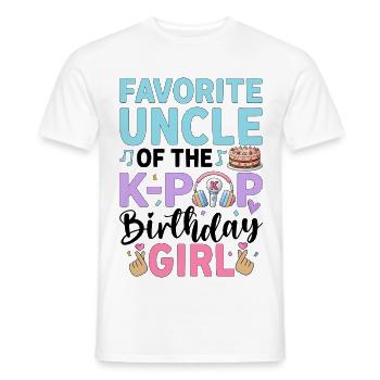 Oncle préféré de la fille d’anniversaire de la K-Pop - T-shirt homme - blanc - Devant - AI Model Male 178 dark (178cm)