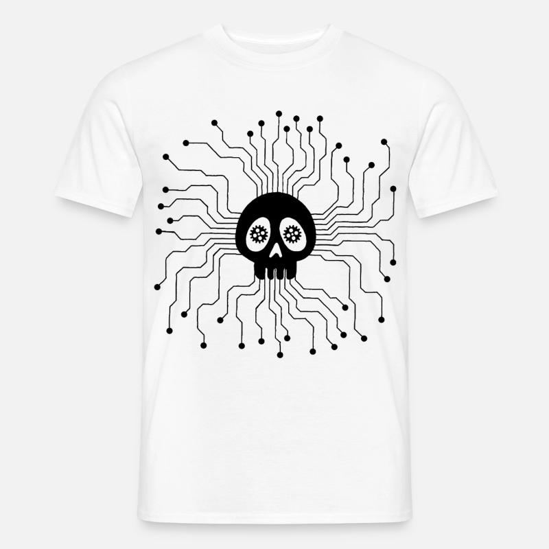 Microprocessor Skull (Black) - Men's T-Shirt - white