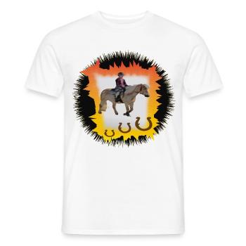 Sonnenfeuer Pferderitt - Männer T-Shirt - Weiß - Vorne - AI Model Male 178 dark (178cm)