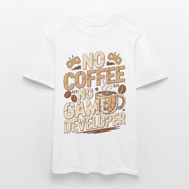 Game Developer No Coffee Game Coder Coffee Lover Männer T-Shirt