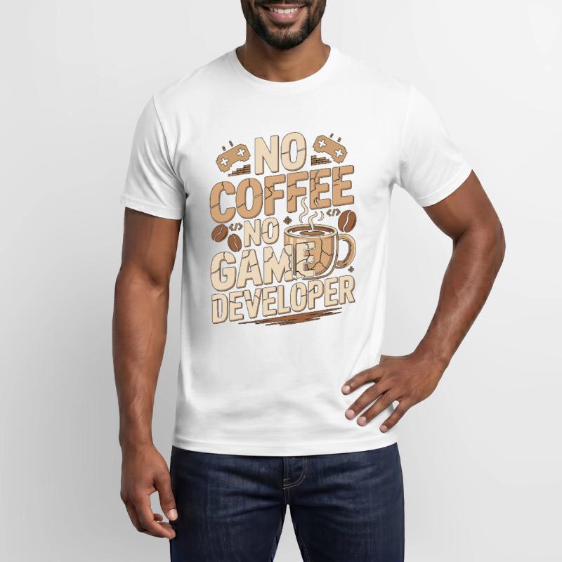 Game Developer No Coffee Game Coder Coffee Lover Männer T-Shirt
