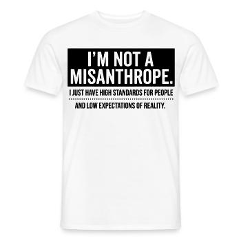 Pas de misanthrope, juste des standards élevés (noir) - T-shirt homme - blanc - Devant - AI Model Male 178 dark (178cm)