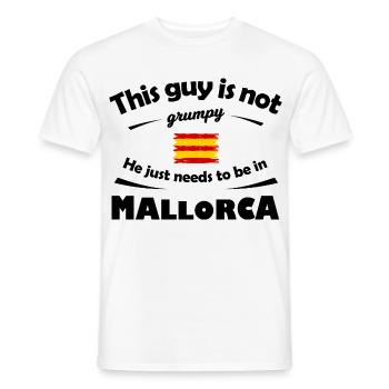 Bandes brossées du drapeau espagnol de Majorque - T-shirt homme - blanc - Devant - AI Model Male 178 dark (178cm)