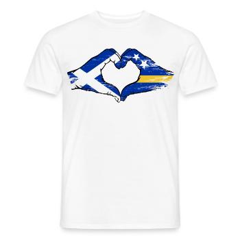 Schottland_Curacao_Flagge_Haende_Herzform_used - T-shirt homme - blanc - Devant - AI Model Male 178 dark (178cm)