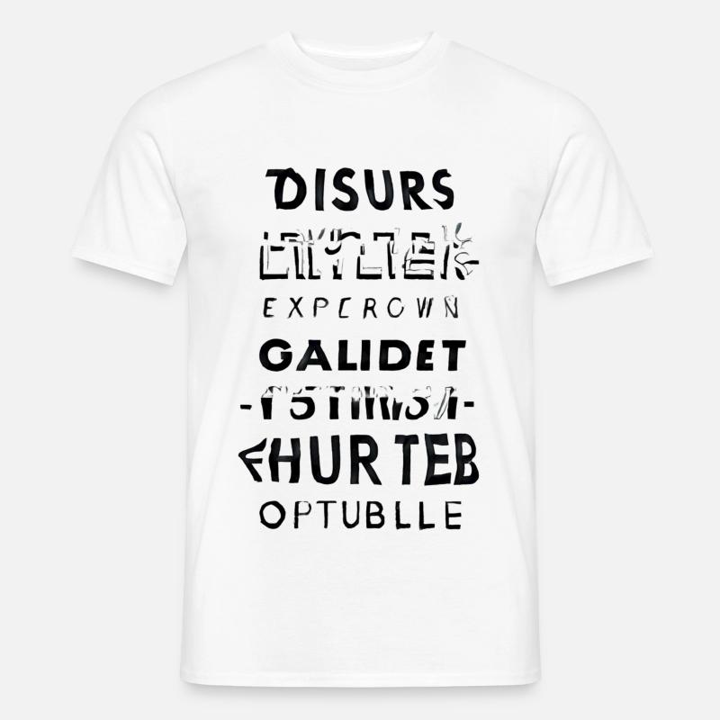 Glitch text cascade - Men's T-Shirt - white
