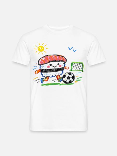 Kawaii Sushi Fußballabenteuer - Männer T-Shirt - Weiß