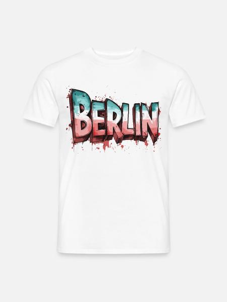 Berlin Graffiti Schrift Streetart Urban Style - Männer T-Shirt - Weiß