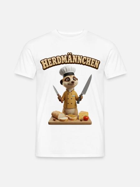 Ein lustiges Erdmännchen als Koch Herdmännchen - Männer T-Shirt - Weiß