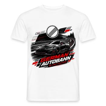 German Autobahn No Limit - Men's T-Shirt - white - Front - AI Model Male 178 dark (178cm)