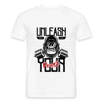 Power Lettering 2026 Vintage Animal Sporty - T-shirt homme - blanc - Devant - AI Model Male 178 dark (178cm)