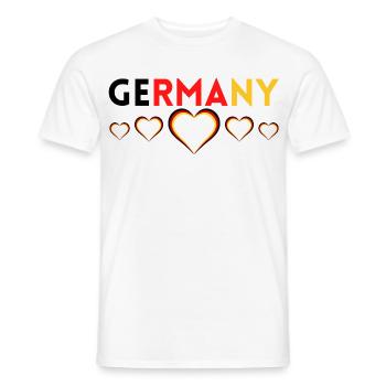 Germany German Football Soccer Ball Travel Retro - T-shirt homme - blanc - Devant - AI Model Male 178 dark (178cm)